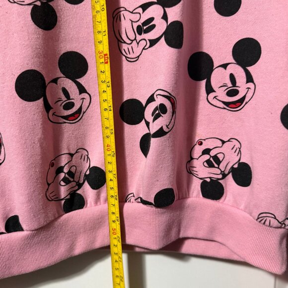 Disney Mickey Mouse Pink & Black Crewneck Sweatshirt – “See No Evil” Pattern – L - Picture 6 of 8